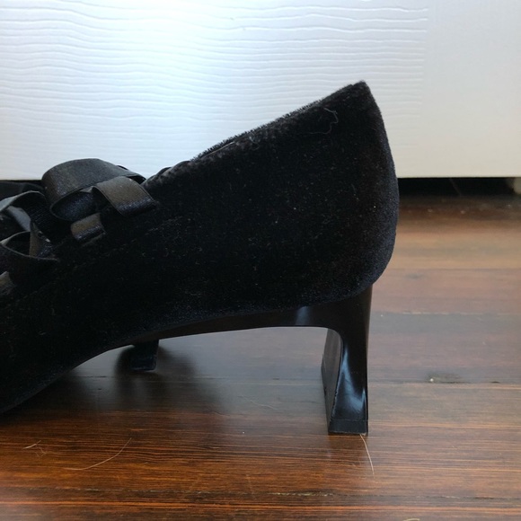Black velvet Zara block heels - Picture 4 of 6